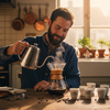 Man comparing Arabica coffee varieties at tasting table