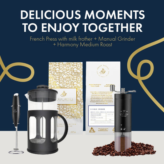 French press and milk frother kit