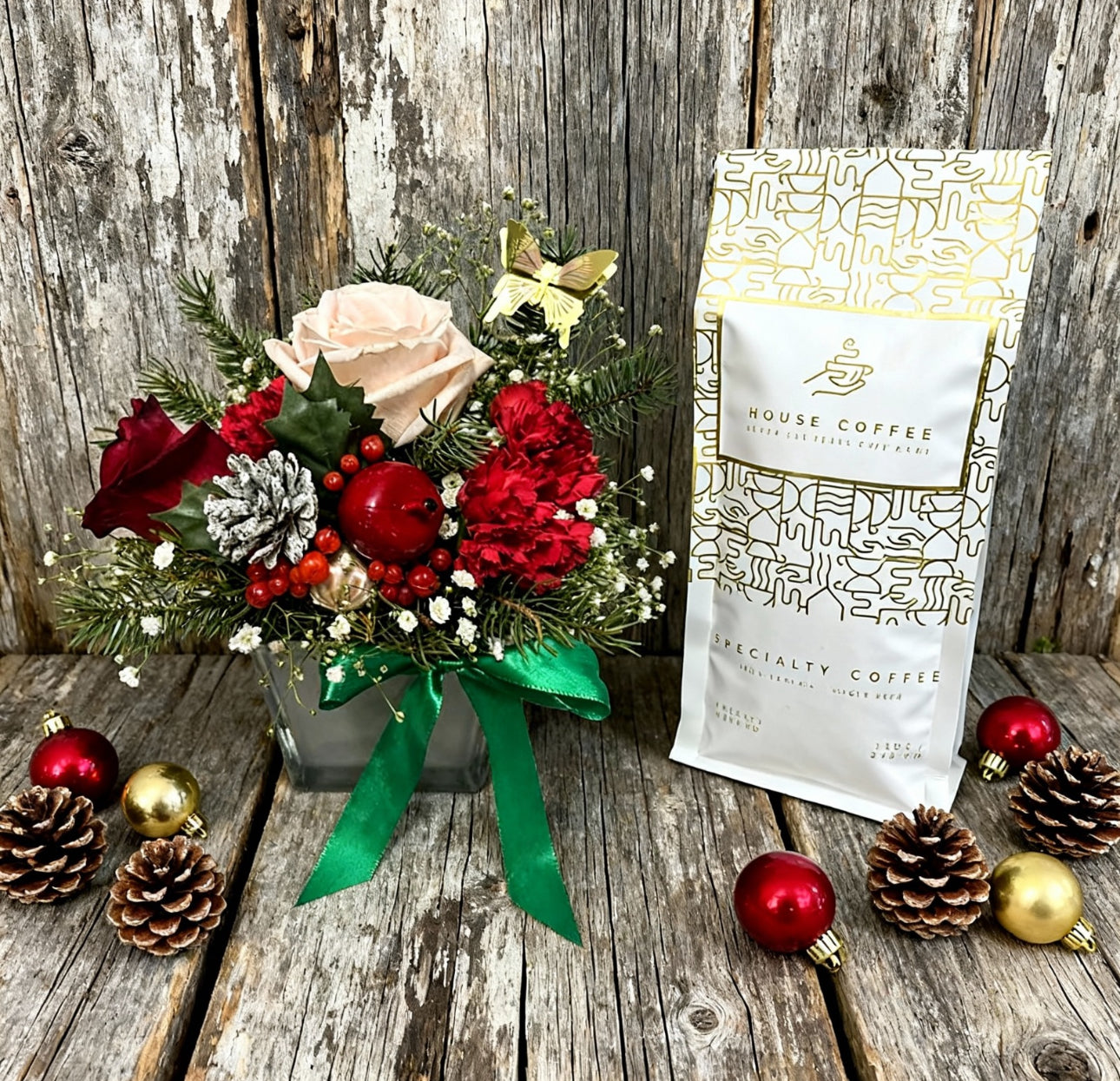 Coffee and blooms. Option 2