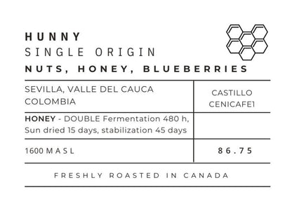 HUNNY. Honey Process. Q-grade 86.75