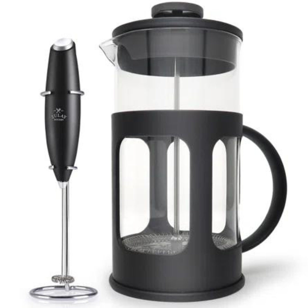 French Press Coffee Pot and Milk Frother Set