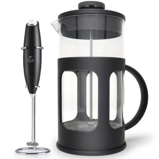 French Press Coffee Pot and Milk Frother Set