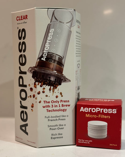 Clear aeropress and microfilters